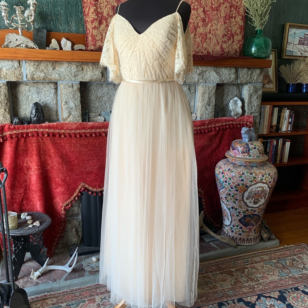 Elegant Cream Evening Gown